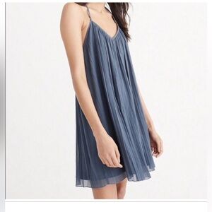 Abercrombie & Fitch Aegean Blue Pleated Trapeze/Swing Dress